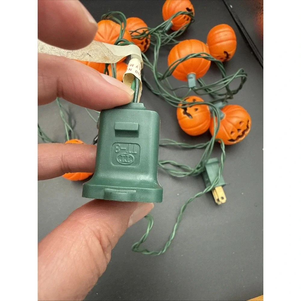 2 Sets Plastic Blinking String Lights Halloween Jack O Lantern Pumpkin 9' Each